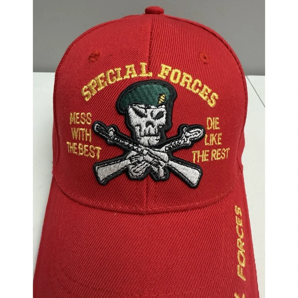US Army Special Forces Hat Red Green Beret Skull Cap Mess With The Best Rothco